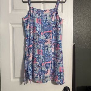 Lilly Pulitzer Pink and Blue Tropical Mini Dress